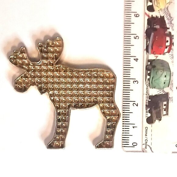Moose Gold Tone Bling Travel Fridge Magnet Souvenir - Picture 3 of 3
